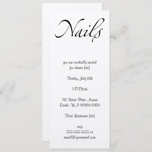 nagels kaart (Voorkant / Achterkant)