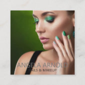 Nagels Make-up Specialist Beauty Salon Vierkante Visitekaartje (Voorkant)