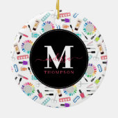 Nagels Manicure Pedicure Schoonheidssalon Monogram Keramisch Ornament (Achterkant)