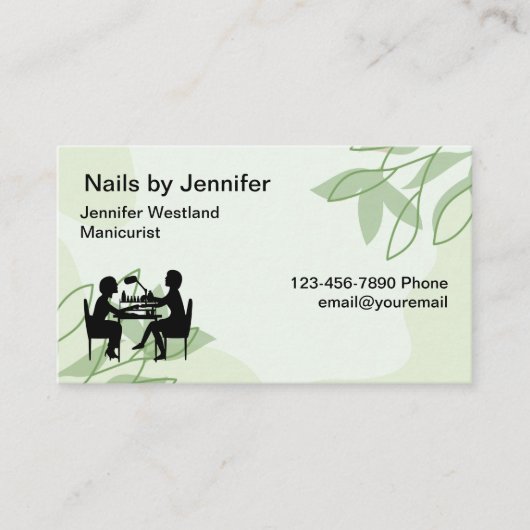 Nagels Manicure Thema Visitekaartjes (Voorkant)