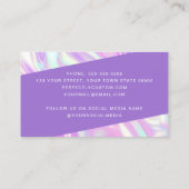 Nagels op naam paarse pastels visitekaartje (Achterkant)