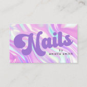 Nagels op naam paarse pastels visitekaartje (Voorkant)
