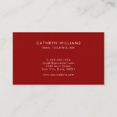 Nagels Rode Dierenprint Nageltechnicus Visitekaartje (Achterkant)