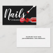 Nagels | Rode nagellak en borstel Visitekaartje (Voorkant / Achterkant)