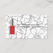 Nagels | Rode nagellak | Marmer Visitekaartje (Achterkant)