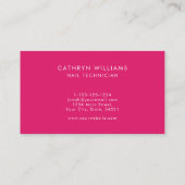 Nagels Roze Dierenprint Nageltechnicus Visitekaartje (Achterkant)