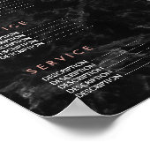 Nagels roze goud script zwart marmer prijstlijst poster (Hoek)