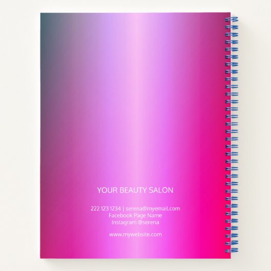 Nagels salon moderne elegante roze afspraak boek (Achterkant)