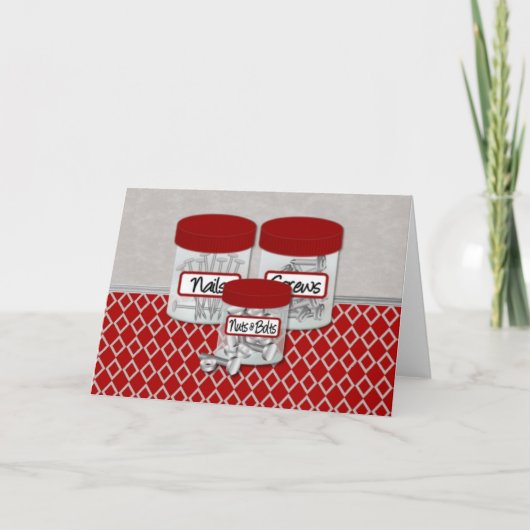 nagels, schroeven, moeren en bouten kaart (Voorkant)