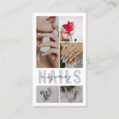 Nagels Script Typografie 5 Foto Collage Logo Visitekaartje (Voorkant)