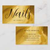 Nagels Typografie Gouden penseelstreek Zakelijk Visitekaartje (Voorkant / Achterkant)