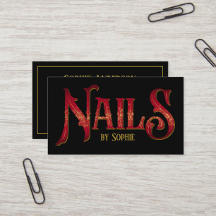 Nagels van Typography Black Visitekaartje