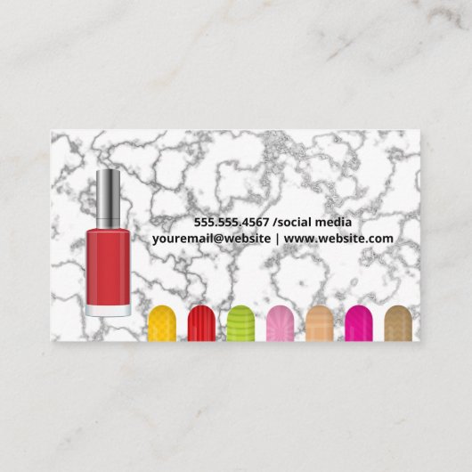 Nagels | Variëteit Nagellak en Pers Visitekaartje (Achterkant)