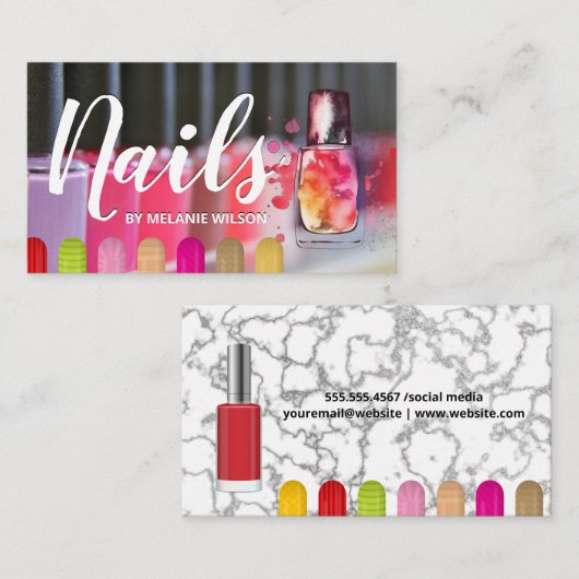 Nagels | Variëteit Nagellak en Pers Visitekaartje (Voorkant / Achterkant)