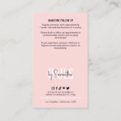 Nagels Verzorging Instructies Vrouwelijk Roze Mani Visitekaartje (Achterkant)