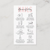 Nagels Verzorging Instructies Vrouwelijk Roze Mani Visitekaartje (Voorkant)