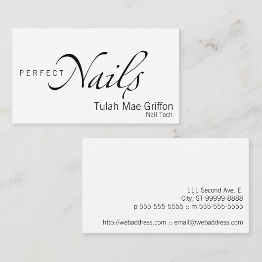 nagels visitekaartje (Voorkant / Achterkant)