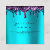 nagels wax wimper ontharing blauw turkoois vierkante visitekaartje (Achterkant)