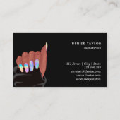 Nagelsalon Afro-Amerikaanse handholografiespijkers Visitekaartje (Achterkant)