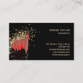 nagelsalon afroamericaanse vrouw handnageltechnicu visitekaartje (Achterkant)