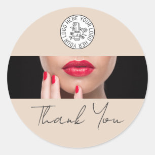 Nagelsalon Bedankje Logo Zakelijk Ronde Sticker