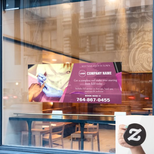 Nagelsalon bewerkbare aangepaste venstervastklampe raamsticker (Cafe Raam)