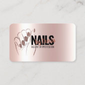 Nagelsalon Blush Roze Metallic + Roos Gouden Glitt Visitekaartje (Voorkant)