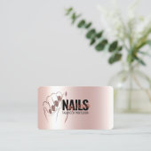Nagelsalon Blush Roze Metallic + Roos Gouden Glitt Visitekaartje (Staand voorkant)