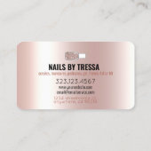 Nagelsalon Blush Roze Metallic + Roos Gouden Glitt Visitekaartje (Achterkant)