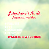 Nagelsalon Diensten Aanpassen Loop Binnen Welkom Raamsticker (Vel 3)