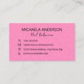 Nagelsalon Girly Pink Leopard Animal Print Visitekaartje (Achterkant)