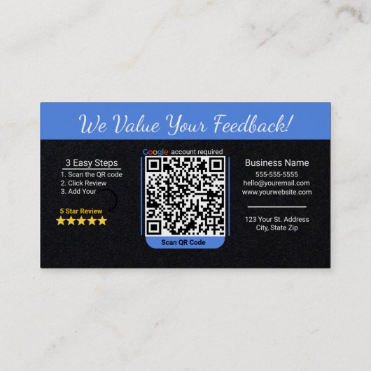 Nagelsalon Google Review Kaart Sjabloon met QR Visitekaartje (Achterkant)