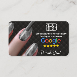 Nagelsalon Google Review Sjabloon met QR Visitekaartje