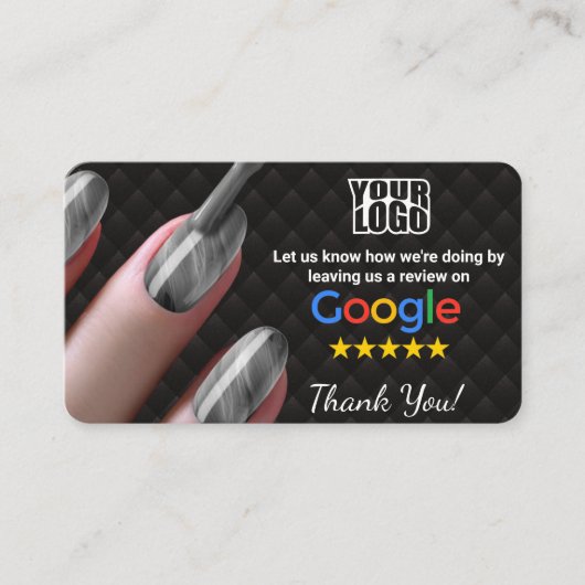 Nagelsalon Google Review Sjabloon met QR Visitekaartje (Voorkant)