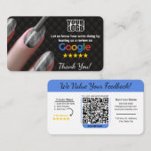 Nagelsalon Google Review Sjabloon met QR Visitekaartje (Voorkant / Achterkant)