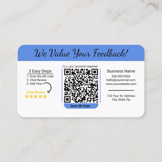 Nagelsalon Google Review Sjabloon met QR Visitekaartje (Achterkant)