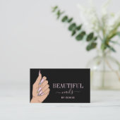 nagelsalon hand glittering nageltechnicus visitekaartje (Staand voorkant)