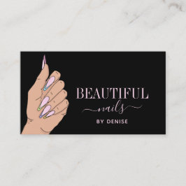 nagelsalon hand glittering nageltechnicus visitekaartje