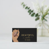 nagelsalon hand glittering nageltechnicus visitekaartje (Staand voorkant)