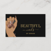 nagelsalon hand glittering nageltechnicus visitekaartje (Voorkant)