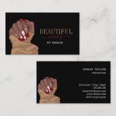 nagelsalon hand nagels technicus diamant visitekaartje (Voorkant / Achterkant)