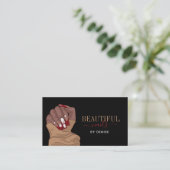 nagelsalon hand nagels technicus diamant visitekaartje (Staand voorkant)