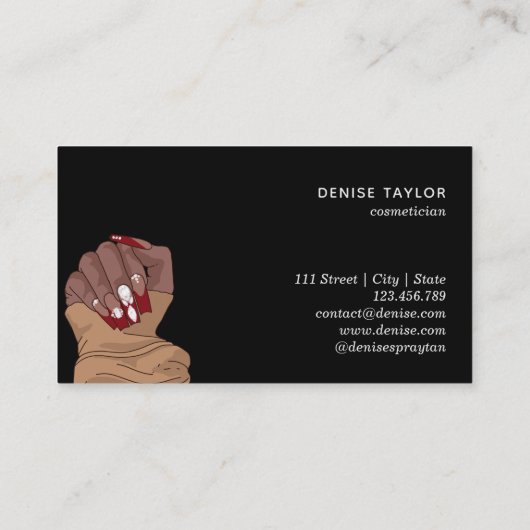 nagelsalon hand nagels technicus diamant visitekaartje (Achterkant)