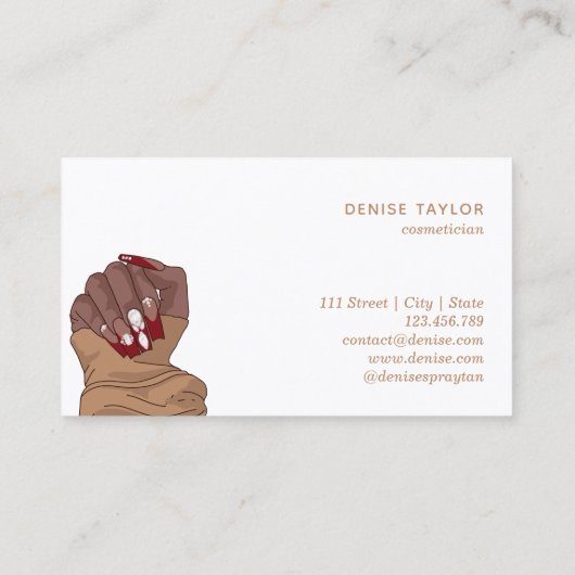 nagelsalon hand nagelt technicus diamant bu visitekaartje (Achterkant)