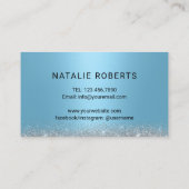 Nagelsalon Lichtblauw Luxe Typografie Manicurist Visitekaartje (Achterkant)