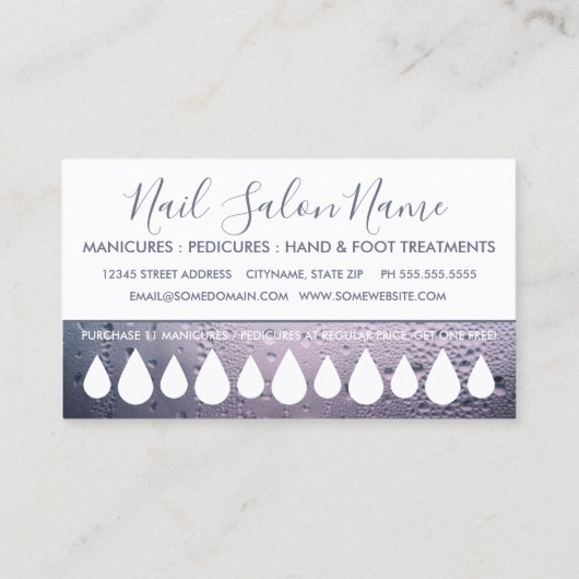 Nagelsalon Liquid Drops Loyaliteit Punch Card Klantenkaartje (Achterkant)