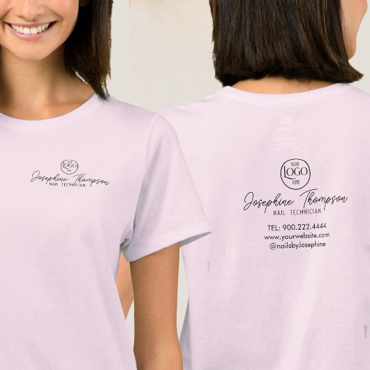Nagelsalon Logo Zwart Modern Script T-shirt