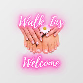 Nagelsalon Loopklanten Welkom Handen Nagels Voeten Raamsticker (Vel)