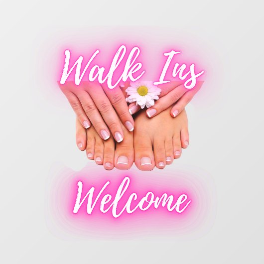 Nagelsalon Loopklanten Welkom Handen Nagels Voeten Raamsticker (Vel)