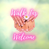 Nagelsalon Loopklanten Welkom Handen Nagels Voeten Raamsticker (Vel 3)